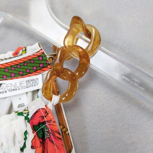 New York & Co Tort-Link Straps Floral Handkerchief Halter Top 7th Avenue Design - Picture 6 of 7